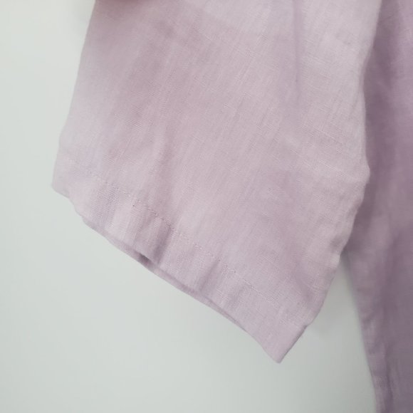 Lilac Oversized Linen Button Down Shirt Women's Size 3XL All Linen 100% Comfy - Picture 4 of 8